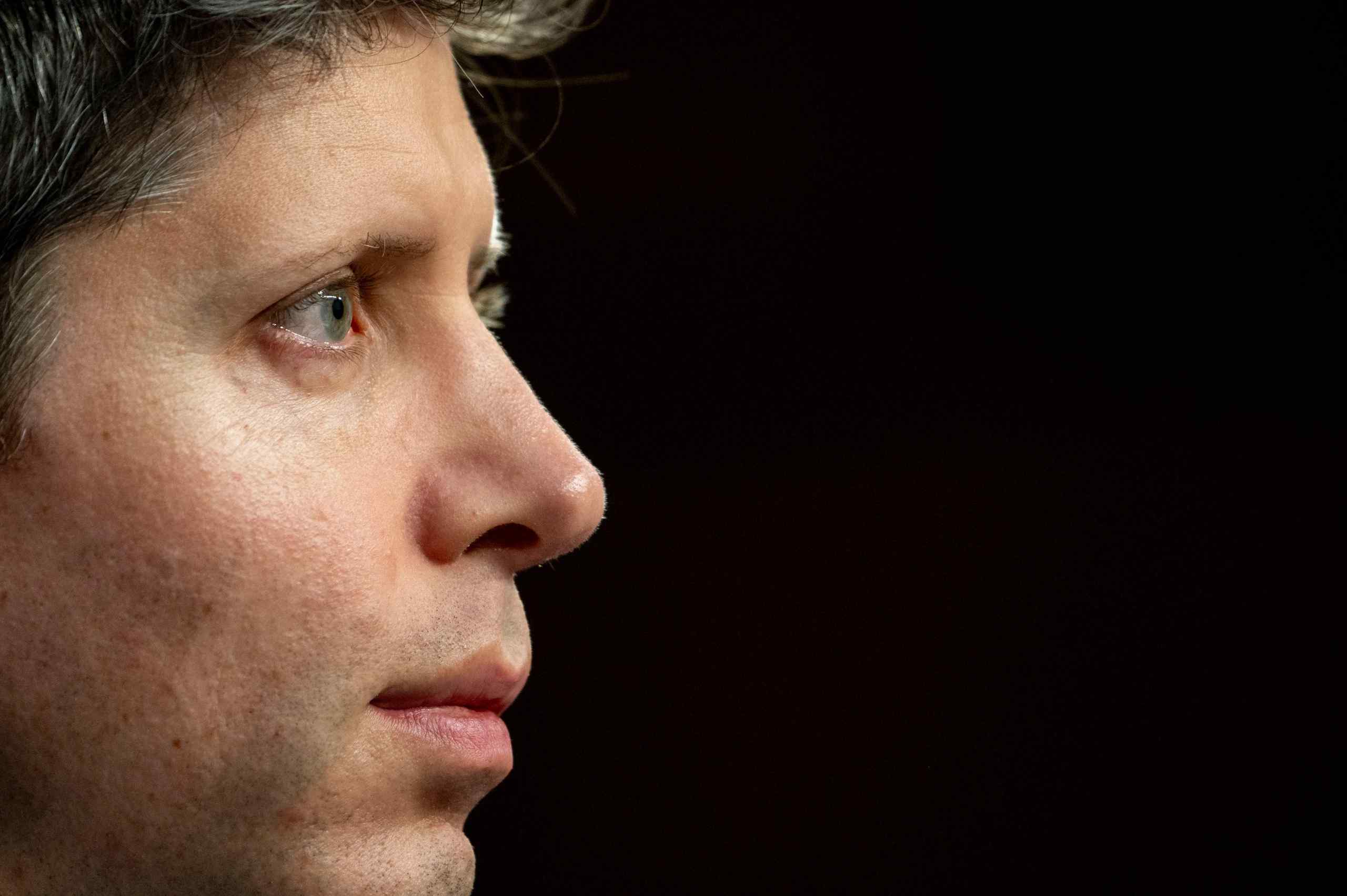 A closeup of OpenAI founder Sam Altman.